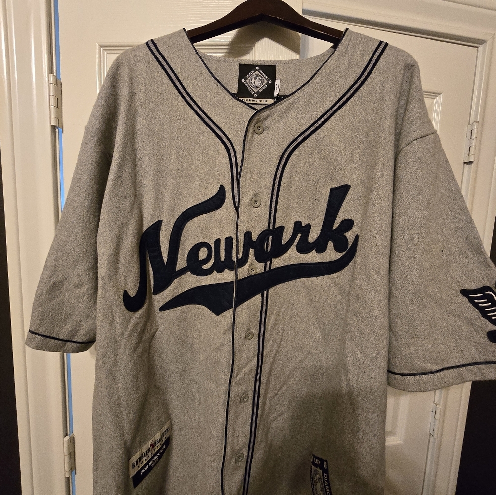 Don Newcomb Negro Leagur Gray and Navy Baseball Jersey